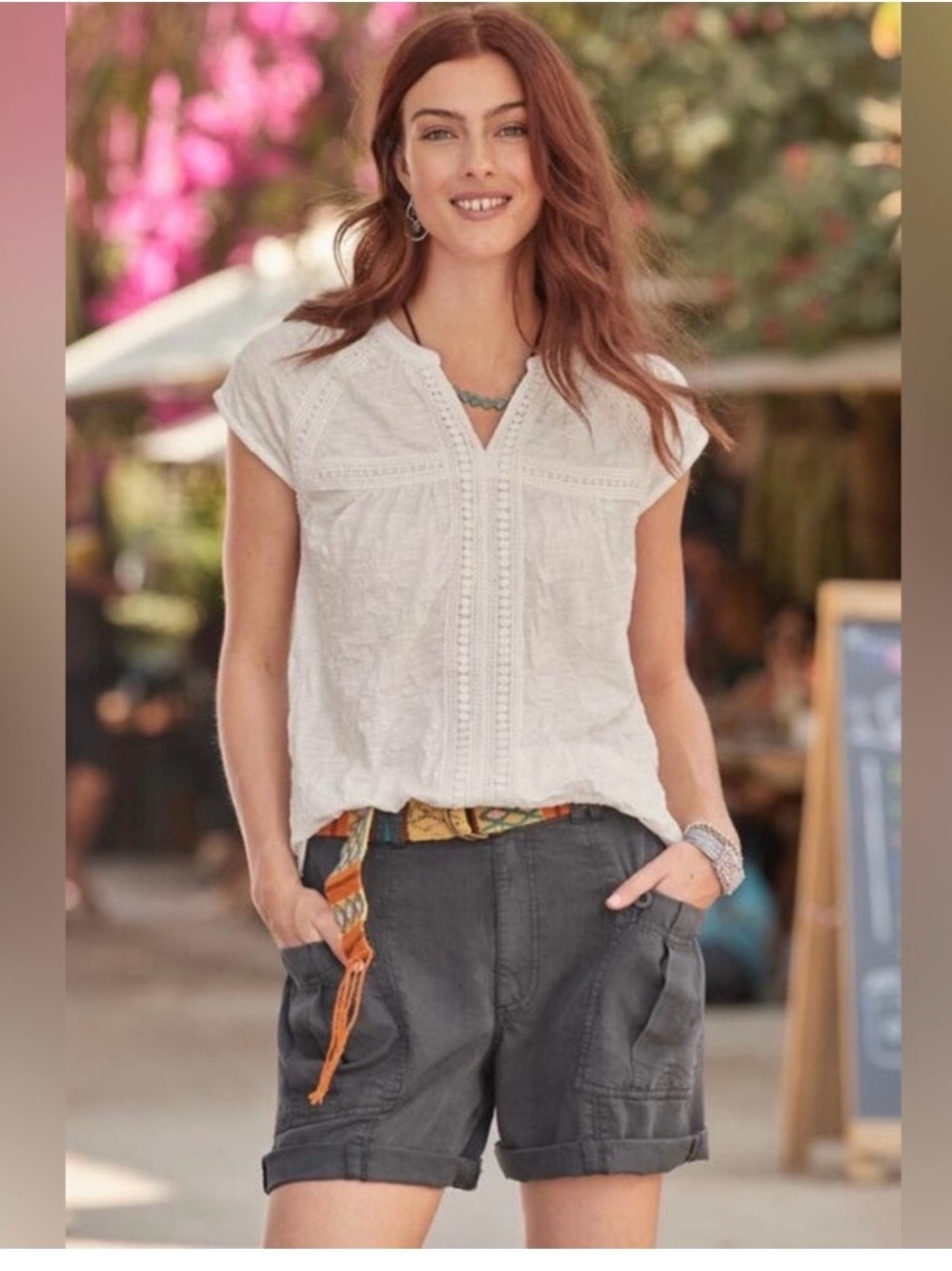Sundance Garden Joy tencel cargo shorts